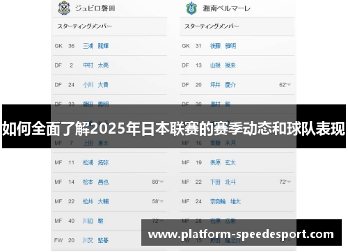 如何全面了解2025年日本联赛的赛季动态和球队表现